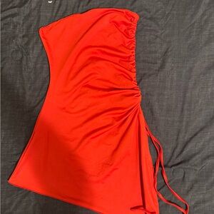 Vibrant Red Boob Tube Dress